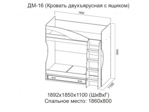 ДМ-16 Кровать двухъярусная с ящиком в Тарко-Сале - tarko-sale.магазин96.com | фото