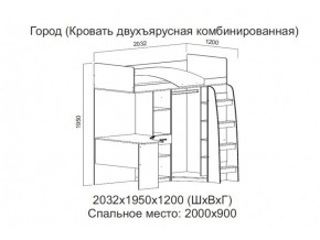 Кровать двухъярусная комбинированная в Тарко-Сале - tarko-sale.магазин96.com | фото